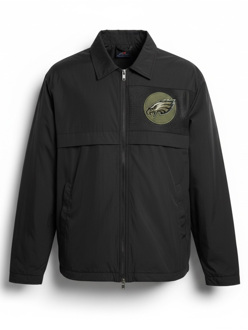 NFL Men's Black Activewear Windbreaker with Philadelphia Eagles Insignia Size XL